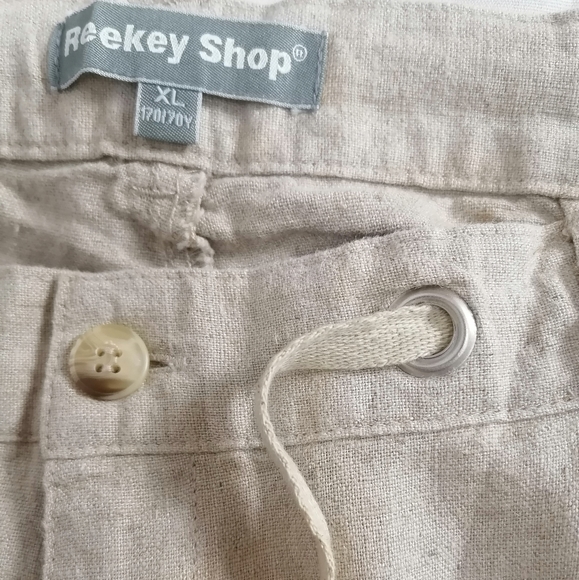 sz: XL, vintage high waist wide legs linen trousers by Reekey Shop - Picture 5 of 6